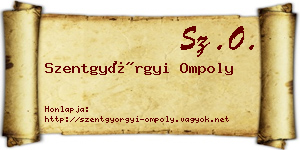 Szentgyörgyi Ompoly névjegykártya